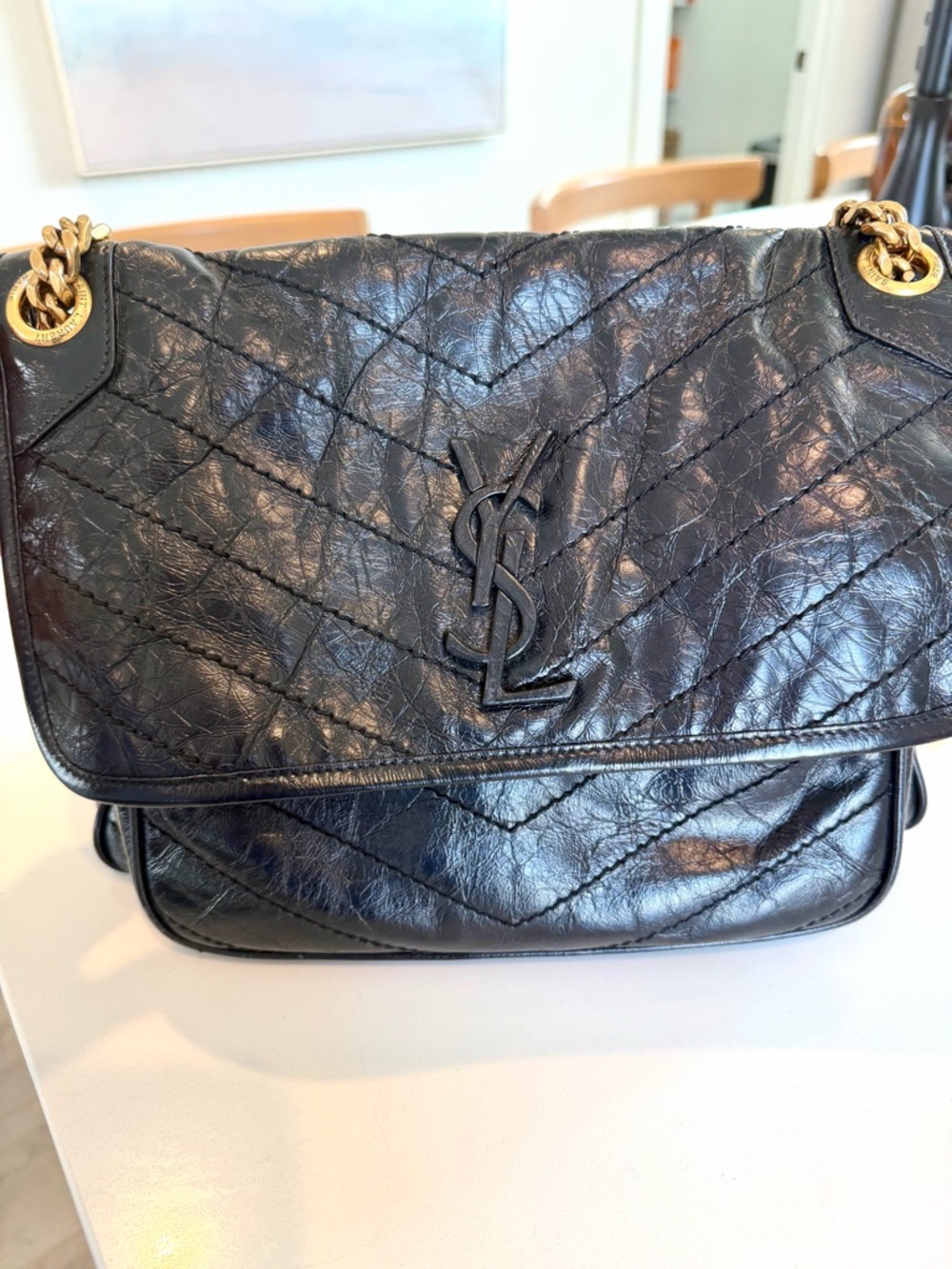 Saint Laurent Niki bag medium in vintage leather black - Picture 3 of 13